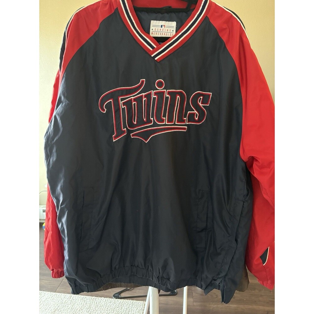 Minnesota MN Twins Mens Windbreaker Pullover Jacket Genuine Merchandise MLB. XL